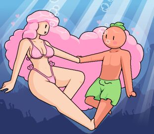 ass big_ass big_thighs bikini bubbles heart mia_(okami_tomato) okami_tomato swimsuit tomato_(okami_tomato) underwater wholesome