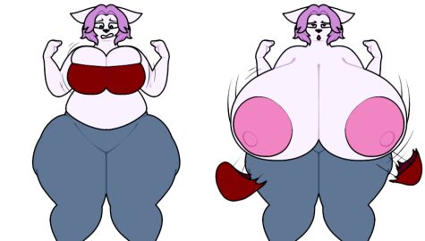big_breasts breast_expansion breast_growth breast_growth_(enlargement) breasts chip_at_night chubby cleavage female furry huge_breasts hyper_breasts nipples tagme thick_thighs wide_hips