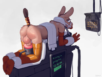 7b7a2f absurd_res anthro arm_warmers armwear asinus ass backpack ball_gag balls bodily_fluids bondage bound buds camera clothing donkey electronics equid equine fully_restrained gag gagged genitals head_tuft hi_res latex latex_arm_warmers latex_armwear latex_clothing latex_legwear latex_stockings legwear looking_at_viewer machine male mammal milking_machine monitor penile penis penis_milking shaded simple_background solo stockings sweat sweatdrop sweaty_butt tagme tail tail_tied tuft white_background