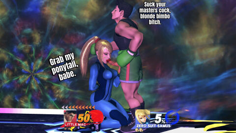 1boy 1girls 3d athletic athletic_female big_breasts big_penis bimbo black_tank_top blonde_hair blowjob bodysuit boxing_gloves breasts cum cum_on_face cumshot female gameplay_mechanics grabbing_face green_boxing_gloves kiss_mark kneeling lipstick_mark lipstick_on_penis little_mac long_hair male metroid milf muscular muscular_male nintendo older_female on_knees penis ponytail punch_out samus_aran satisfied sex sfm shorts skin_tight straight super_smash_bros. super_smash_bros._for_nintendo_3ds_and_wii_u surprised teenager text tight_clothing vs younger_male zero_suit zero_suit_samus