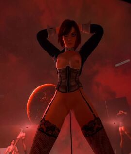 3d 3d_animation animated areolae ass bioshock bioshock_infinite blue_eyes bolero breasts brown_hair bubble_butt busty choker corset elizabeth_comstock female female_focus female_only garter_straps hourglass_figure medium_breasts nipples pussy short_hair stockings tagme vagina vermicelli video wide_hips