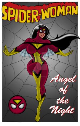 ass black_hair female gloves jessica_drew johnnyharadrim large_ass marvel marvel_comics mask red_suit spider-woman spider_web superhero_costume superheroine text toned toned_female web