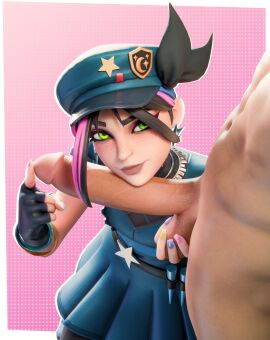 1boy 1girls 3d balls big_balls big_penis blue_nails blush blushing clothed clothed_female clothing completely_nude eclair_stones eclairstones female fingerless_gloves fondling_balls fortnite fortnite:_battle_royale fully_clothed fully_clothed_female glowing_eyes hat helsie_(fortnite) huge_balls huge_cock human human_male huntress_helsie_(fortnite) light-skinned_male light_skin looking_at_partner male multicolored_hair nail_polish nude nude_male penis pink_nails purple_nails touching_penis yellow_nails