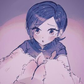 2girls big_breasts blush breasts cleavage female female_only female_pov genderswap genderswap_(mtf) kengan_(series) kengan_omega liu_dongcheng looking_at_viewer naidan_monkhbat ponytail pov restricted_palette rodo_jiru rule_63 solo_focus upper_body yuri