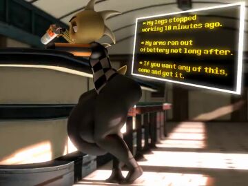 1boy dialogue dialogue_box drunk hyper hyper_balls hyper_bulge hyper_genitalia hyper_penis hyper_testicles kit_(uwotinfokm8) mechanical_arms monster_kid pulsating robot_arms stuck tagme throbbing throbbing_penis unable_to_move undertale undertale_(series) uwotinfokm8 video vulnerable