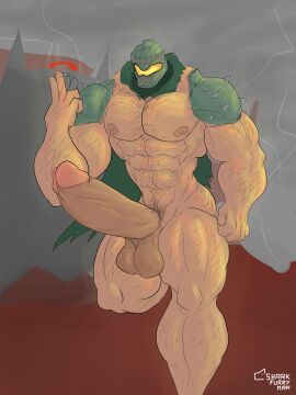 1boy abs arm_hair balls bara big_balls big_muscles big_nipples big_pecs big_penis chest_hair daddy dilf doom doom:_the_dark_ages doom_slayer_(doom) erection gay hair hairy hairy_male happy_trail helmet helmet_only huge_cock huge_muscles huge_pecs human hunk hyper hyper_penis leg_hair male male_only masked_male muscles muscular muscular_human muscular_male navel nipples nude pecs penis pubic_hair sharkfurryman solo yaoi