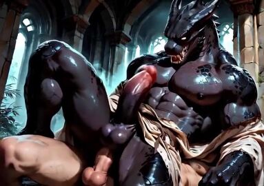 2boys 4:3 ai ai_assisted ai_generated anal anal_insertion anal_sex anthro anthro_on_human anthro_penetrating bara big_muscles big_nipples big_penis black_body dominant_male domination furry furry_with_non-furry gay gay_anal gay_male gay_sex huge_balls huge_cock human human_male human_on_anthro humanoid_genitalia humanoid_penis large_penis lying lying_on_back monster monster_boy monster_cock muscular muscular_anthro muscular_male reverse_cowgirl_position scales scalie scalie_humanoid scalie_male sex tagme video yaoi