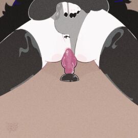 anal anal_object_insertion anal_only animal_dildo animal_genitalia animated boobataro bulge canine_dildo canine_penis clothed dildo doomer_boy femboy human human_only leaking_cum light-skinned_male light_skin male penetration penis piercing riding solo stockings sweater wojak_comics