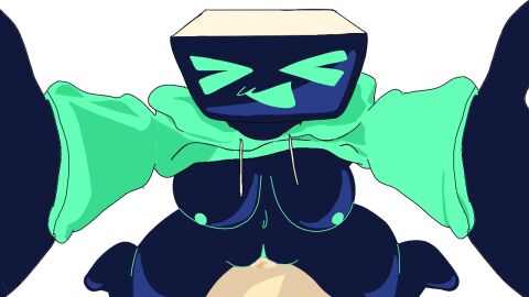 1girls 2d >_< animated bottomless breasts clothed clothed_sex clothing cowgirl_position cum cum_in_pussy cum_inside female genitals gif humanoid machine male minbitt minbitt_(character) monitor_head penis pussy riding riding_penis robot robot_girl screen_face sex shoes topwear tv_head youtube