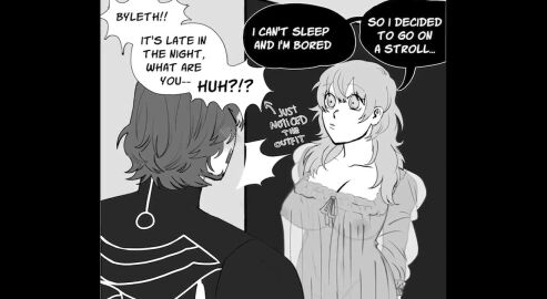 1boy 1girls 1koma 2d =3 animated areola ass assertive_female beard behind_another blank_eyes blush breast_grab breasts bulge byleth_(fire_emblem) byleth_(fire_emblem)_(female) coat collarbone comic commentary covered_nipples cowboy_shot duo duo_focus embarrassed english_commentary english_text erection erection_under_clothes facial_hair female fire_emblem fire_emblem:_three_houses fondling full-face_blush grabbing greyscale groin groping guided_breast_grab hi_res highres kaliethva large_ass large_breasts lips long_hair long_sleeves male monochrome mp4 navel nightgown nintendo nipples pants peachesofthicc seductive_smile see-through seteth_(fire_emblem) short_hair slideshow smile sound sound_effects stomach straight tentekel text thick_thighs trembling unaligned_breasts v-shaped_eyebrows video voice_acted wide_hips