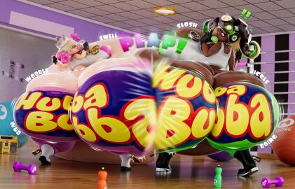 2girls 3d 3d_(artwork) 3d_model absurd_res absurd_resolution absurdres alternate_version_available ass ass_body ass_expansion ass_focus backview belly_expansion big_ass big_breasts big_butt big_round_belly blowing_bubble_gum blowing_bubblegum blush boots bottom_heavy breast_expansion breast_growth breast_growth_(enlargement) breasts bubble_ass bubble_butt bubble_gum bubblegum chain_necklace concerned crown dark-skinned_female dark_skin detailed_background dumbbell fat fat_ass fat_belly fat_butt fat_legs female female_only gloves gold_boombox_(prevence) gym gym_ball headphones headwear heart heart_symbol hi_res high_quality high_resolution highres hubba_bubba hubba_bubba_bubble_butt huge_ass huge_butt hyper hyper_ass hyper_belly hyper_butt impact_lines inkling jiggle jiggling jiggling_ass jiggling_breasts jiggling_butt light-skinned_female light_skin marina_(splatoon) maskedtreasure massive_ass massive_belly massive_breasts massive_butt morbidly_obese morbidly_obese_female nintendo novelty_pants obese obese_female octoling off_the_hook off_the_hook_(splatoon) overweight overweight_female pearl_(splatoon) sloshing_belly sloshing_breasts splatoon splatoon_(series) splatoon_2 standing sweat sweat_drops sweating sweaty sweaty_ass sweaty_belly sweaty_body sweaty_breasts sweaty_butt sweaty_clothes tank_top tentacle_hair text thick_ass thick_legs thick_thighs video_game_character video_game_franchise video_games wardrobe_malfunction wobbling_ass wobbling_belly