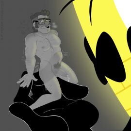 bill_cipher body_hair fingering gay gay_sex glasses gravity_falls macro male male_penetrated micro micro_male older_male stanford_pines