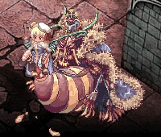 animated archbishop archbishop_(ragnarok_online) artist_request blonde_hair clothing cum female monster monster_rape pixel_art ragnarok_online semen