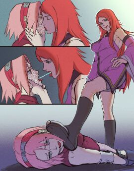death forced_kiss fuuka_(naruto) kissing naruto naruto_(series) naruto_shippuden sakura_haruno yuri