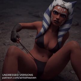 ai_generated airtist alien alien_girl animated blue_eyes bra clone_wars headwear jedi jedi_padawan looking_at_viewer orange_body patreon star_wars star_wars:_ahsoka star_wars:_the_clone_wars tagme togruta underwear video