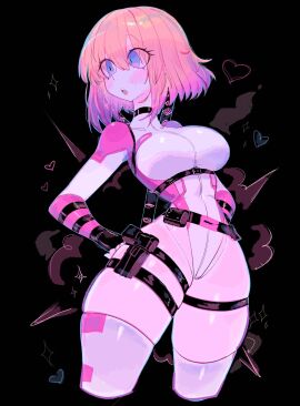 1girls blonde_hair blue_eyes blush blushing epic_games female female_only fortnite gwen_poole gwenpool gwenpool_(fortnite) marvel marvel_comics pink_hair simple_background skindentation solo thick_thighs thighhighs thighs two-tone_hair usa37107692 wide_hips