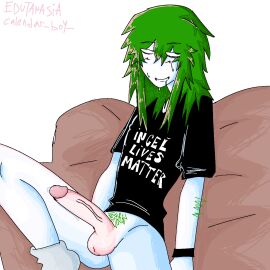 alejo_y_valentina argentina argentinian big_dick big_penis carlitox edgy green_hair huge_cock incel male male_focus male_only messy_hair penis pink_penis precum solo_male sweat sweatdrop veiny_penis white_skin