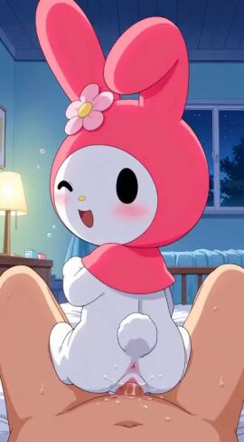 1girls ai ai_generated ai_generated_background ass cowgirl_position feline female grok hello_kitty_(series) hips my_melody naked naked_female nipples nude nude_female pussy sanrio seductive seductive_look seductive_smile sound tagme thick_hips video