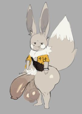 1boy 2d 2d_(artwork) 2d_artwork balls ballsack big_balls big_penis foreskin fur furry furry_male furry_only ic0nmon iconom long_ears long_tail male male_focus male_only open_mouth penis penis_bigger_than_body precum pubes pubic_hair sketch solo solo_focus solo_male tagme teapot_(body_type) uncircumcised