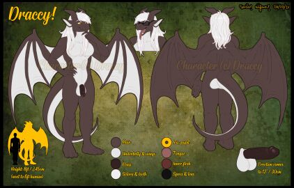 2021 anthro ass balls black_body black_scales draccy dragon erection eyewear flaccid genitals glasses hair hi_res horn male male_only measurements membrane_(anatomy) membranous_wings model_sheet multicolored_body multicolored_scales mythological_creature mythological_scalie mythology neifaren open_mouth penis rear_view scales scalie simple_background size_difference smile solo spread_wings tail teeth text tongue tongue_out two-tone_body two-tone_scales white_body white_hair white_scales wings