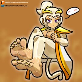 1girls 2022 2022s 2d 2d_(artwork) 2d_artwork adora_(bloons_tower_defense) alternate_version alternate_version_available ass background big_ass big_ass_(female) big_butt bloons_td_6 bloons_tower_defense blush blush_lines blushing_female btd6 clothed clothed_female clothing fat_ass feet feet_out feet_up female female_focus female_only foot_fetish foot_focus foot_out haplorhine headwear large_ass monkey monkey_girl ninja_kiwi priest priestess primate purple-eyed_female purple_eyes reathroch request simple_background sweat sweatdrop tail thick_thighs yellow-haired_female yellow_background yellow_fur yellow_hair yellow_nail_polish yellow_nails yellow_tail