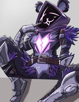 1girls big_breasts breasts female female_only fortnite looking_at_viewer moxydrawsmore purple_body purple_eyes purple_fur raven_team_leader solo solo_female solo_focus thick_thighs thighs wide_hips