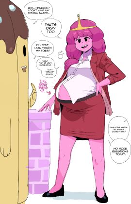 adventure_time alternate_version_available cartoon_network dr-worm female hand_on_hip lewdlemage pink-skinned_female pregnant princess_bubblegum super_belly