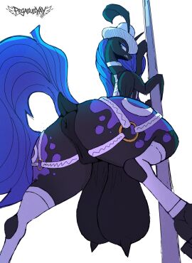 1girls alicorn anatomically_correct anatomically_correct_genitalia anatomically_correct_pussy anatomically_correct_vulva animal_genitalia animal_pussy animal_vulva anus ass big_teats clitoral_winking clitoris crotchboobs dancing dock_(anatomy) equid equine equine_anus equine_genitalia equine_pussy equine_vulva female female_feral feral feral_only friendship_is_magic genitals hasbro hi_res horn horse huge_teats mammal my_little_pony mythological_creature mythological_equine mythology nightmare_moon_(mlp) pegasusyay pole pole_dancing pony princess_luna_(mlp) profanity puffy_anus pussy quadruped raised_tail rear_view solo tail tail_anus teats vulva wings