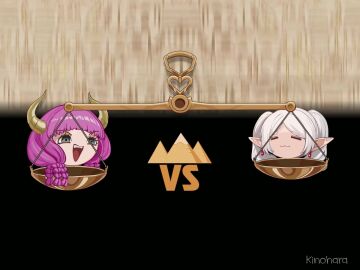 2girls :3 alternate_version_available animated aura_(sousou_no_frieren) belly belly_dancer belly_dancer_outfit big_breasts breasts dance female female_only frieren horn horns kinohara_kossuta large_breasts long_hair sousou_no_frieren tagme video wide_hips