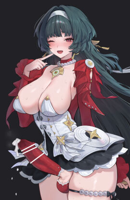 2d astra_yao cleavage cum futanari intersex shep_(user_uzrg8474) tagme zenless_zone_zero