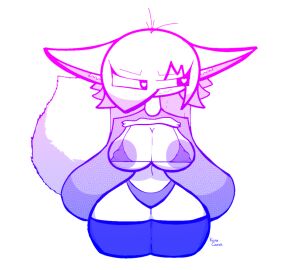 1girls artist_name ass big_areola big_ass big_breasts big_butt breasts clothing female fox_ears fox_girl fox_tail gacha gacha_club gacha_life heart-shaped_pupils hi_res highres kora_(koracaesh) koracaesh nervous showing_breasts showing_off thighhighs white_background