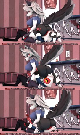3d absurd_res aeridiccore angry angry_sex anthro ass ass_grab big_ass big_breasts big_butt big_penis bodily_fluids breasts butt_grab butt_in_face canid canid_demon canine chair_activities clothed clothing cum demon duo english_text erection face_in_ass facesitting female fur genital_fluids genitals hair hand_on_ass hand_on_butt handjob hellhound helluva_boss hi_res horn humanoid humanoid_genitalia imp loona_(aeridiccore) loona_(helluva_boss) male male/female mammal moxxie_(helluva_boss) moxxie_(valorlynz) multiple_images mythological_canine mythological_creature mythology penile penis red_sclera sex sitting_on_another smothering source_filmmaker_(artwork) tail text thick_thighs valorlynz white_body white_fur white_hair wide_hips