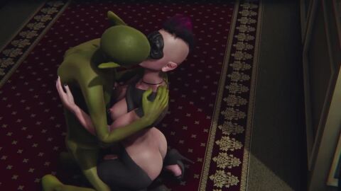 1boy 1futa 1monster 3d arm_pull ass big_ass calves cum cum_in_ass cum_inside dickgirl dickgirl/male femdom futa_is_bigger futa_penetrated futanari goblin goblin_male green_penis hatenheis honey_select_2 intersex interspecies kissing male male_on_futa naked piledriver_position size_difference smaller_male standing_sex tagme thigh_sex video
