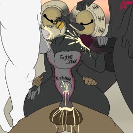 1:1 absurd_res anal anthro avian balls big_dom_small_sub bodily_fluids body_writing bovid caprine cosmosarts cum cum_inside cum_while_penetrated demon dominant elden_ring elden_ring_nightreign fellatio femboy foursome fromsoftware genital_fluids genitals goat group group_sex guardian guardian_(nightreign) handjob hi_res libra_creature_of_night male male/male mammal oral orgy penetration penile penis rough_sex sex size_difference tally_marks