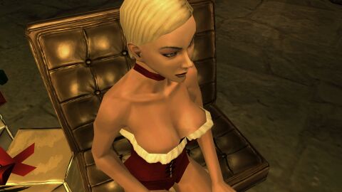 3d blonde_hair breasts christmas christmas_outfit corset female hitman hitman_blood_money io-interactive screenshot sexy short_hair video_games white_skin