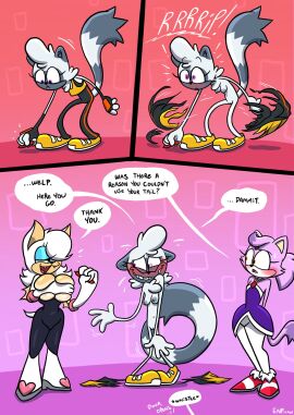 3girls anthro blaze_the_cat blush blushing boobs breasts covering embarrassed embarrassed_nude_female enf english_text female impossible_wardrobe_malfunction multiple_females multiple_girls nipples nude only_one_naked pussy ripped_clothes ripped_clothing rouge_the_bat sonic_(series) sonic_the_hedgehog_(comics) sonic_the_hedgehog_(idw) sonic_the_hedgehog_(series) tagme tangle_the_lemur theenfman tits torn_clothes torn_clothing wardrobe_malfunction