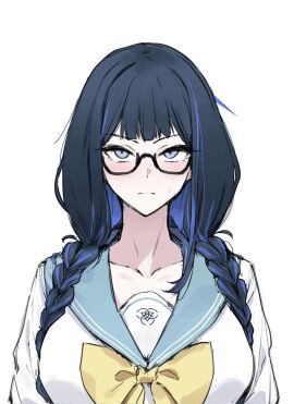 female glasses no_sex school_uniform transparent_background
