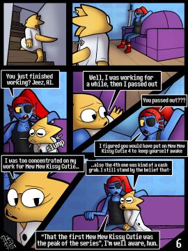 2d alphys anthro comic english_text female futanari humanoid intersex lizard_girl lizard_humanoid sex tagme talking text undertale undertale_(series) undyne yellow_body