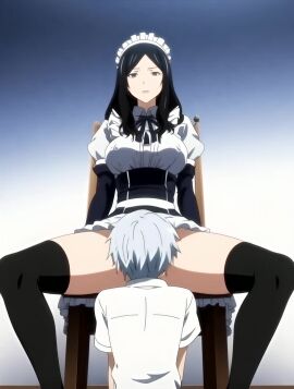 1boy 1woman ai_generated cunnilingus maid straight tagme video