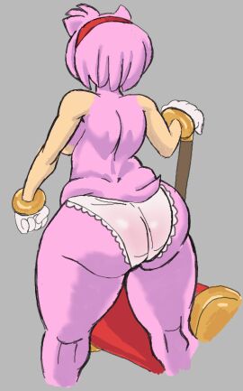 absurd_res accessory amy_rose anthro ass big_ass big_butt bracelet breasts clothed clothing eulipotyphlan female frilled_panties gloves hair_accessory hairband hammer handwear hedgehog hi_res huge_ass huge_butt jewelry kaijujuggs looking_away mammal panties sega side_boob slightly_chubby slightly_chubby_female solo sonic_(series) sonic_the_hedgehog_(series) tail tools topless topless_female translucent translucent_clothing underwear