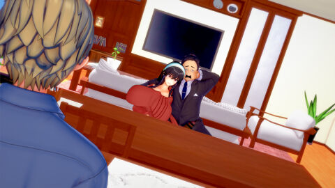 1girls 2boys 3d alternate_breast_size big_breasts brainwashing breasts cuckold cuckolding female human loid_forger male multiple_boys multiple_males murdoch_swan spy_x_family yor_briar yor_forger