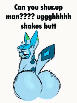 1girls 3:4 animated ass big_ass big_butt caption eeveelution female female_focus glaceon huge_ass ifunny_caption lime09 looking_at_viewer lowres meme meme_caption pokemon pokemon_(species) shitpost thug_shaker twerking vertical_video
