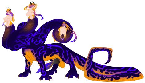 black_scales diplomacyraptor diplomacyraptor_oc dragon_cock futa_focus futa_only futanari horns hydra large_breasts large_cock mind_flayer monster monster_cock monster_futa monster_girl multiple_cocks multiple_heads non_mammal_taur orange_scales paws poison_(final_fight) psychic purple_scales ringwaldt scales tail talons taur thick thick_legs thick_tail thick_thighs white_skin