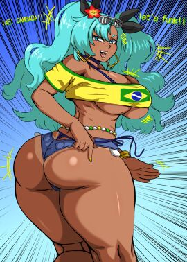 1girls ass beads big_ass big_breasts big_thighs brazil brazilian brazilian_female brazilian_miku brazilian_nicole brazilian_nicole_(zenless_zone_zero) brazilian_nicole_demara_(zenless_zone_zero) breasts charge_sol cyan_eyes cyan_hair english english_text female female_only gigantic_ass gigantic_thighs hatsune_miku huge_ass huge_breasts huge_thighs latin_american_hatsune_miku_(meme) long_hair looking_at_viewer nicole_demara portuguese portuguese_text shirt shorts solo tagme tan tan_body thick_hips thick_thighs thighs thong twintails vocaloid waist_beads yellow_shirt zenless_zone_zero