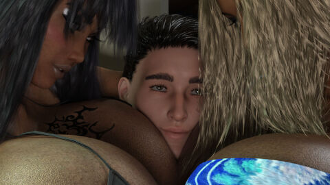 1boy 2girls 3d ass bam!_renders big_ass big_breasts bottom_heavy breasts brown-skinned_female brown_body brown_skin bust busty chest curvaceous curvy curvy_figure dark-skinned_female dark_skin female female_focus hips hourglass_figure huge_ass huge_breasts human large_ass large_breasts legs male male/female mature mature_female original original_character original_characters straight thick thick_hips thick_legs thick_thighs thighs threesome top_heavy voluptuous voluptuous_female waist wide_hips