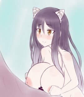 breasts censored female nipples paizuri princess_connect! shiori_(princess_connect!) tagu_hblabe textless titjob