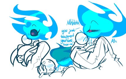 1_eye 1girls 1other 2d 2d_(artwork) ambiguous_gender anon anonymous_character anthro blue_fire blue_flame blue_head blush clothed clothing deep_kissing deep_tongue dominant dominant_female elemental elemental_humanoid extreme_french_kiss eyeless_character female femdom fire fire_girl fire_humanoid flame_head french_kiss highres humanoid kissing limited_palette long_tongue married_female maybeantart non-human original original_character saliva saliva_on_face saliva_on_tongue saliva_string simple_background smolmarble suit taller_female tongue tongue_kiss voluptuous voluptuous_female white_background zero_(maybeantart)