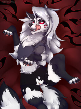 absurd_res canid canid_demon canine demon female feral genitals giterrrman hellaverse hellhound helluva_boss hi_res loona_(helluva_boss) mammal mythological_canine mythological_creature mythology solo