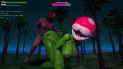3d animated anthro ass big_ass big_breasts big_butt big_penis breasts elemental_creature elemental_humanoid female flora_fauna gaming genitals green_body human humanoid male male/female mammal mario mario_(series) nintendo penis piranha_plant plant plant_humanoid playing_video_game questionable_consent super_fucker_brothers thick_thighs worker