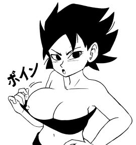 1girls black_hair bokchi bokchi_(hexanne) breasts dragon_ball female flashing_nipple hexanne looking_at_viewer monochrome no_color oc pulling_top saiyan saiyan_female saiyan_oc sayian showing_breasts showing_nipple solo solo_female solo_focus spiky_hair